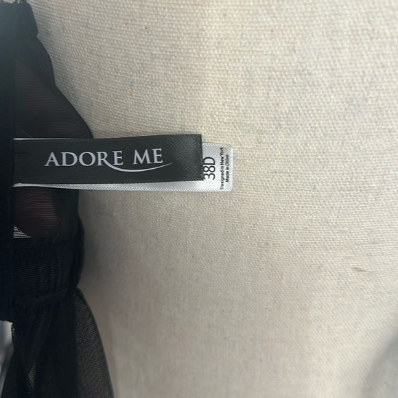 💗 Adore Me sexy black bodice sheer chemise 38D NWOT supportive nightgown - Picture 9 of 12